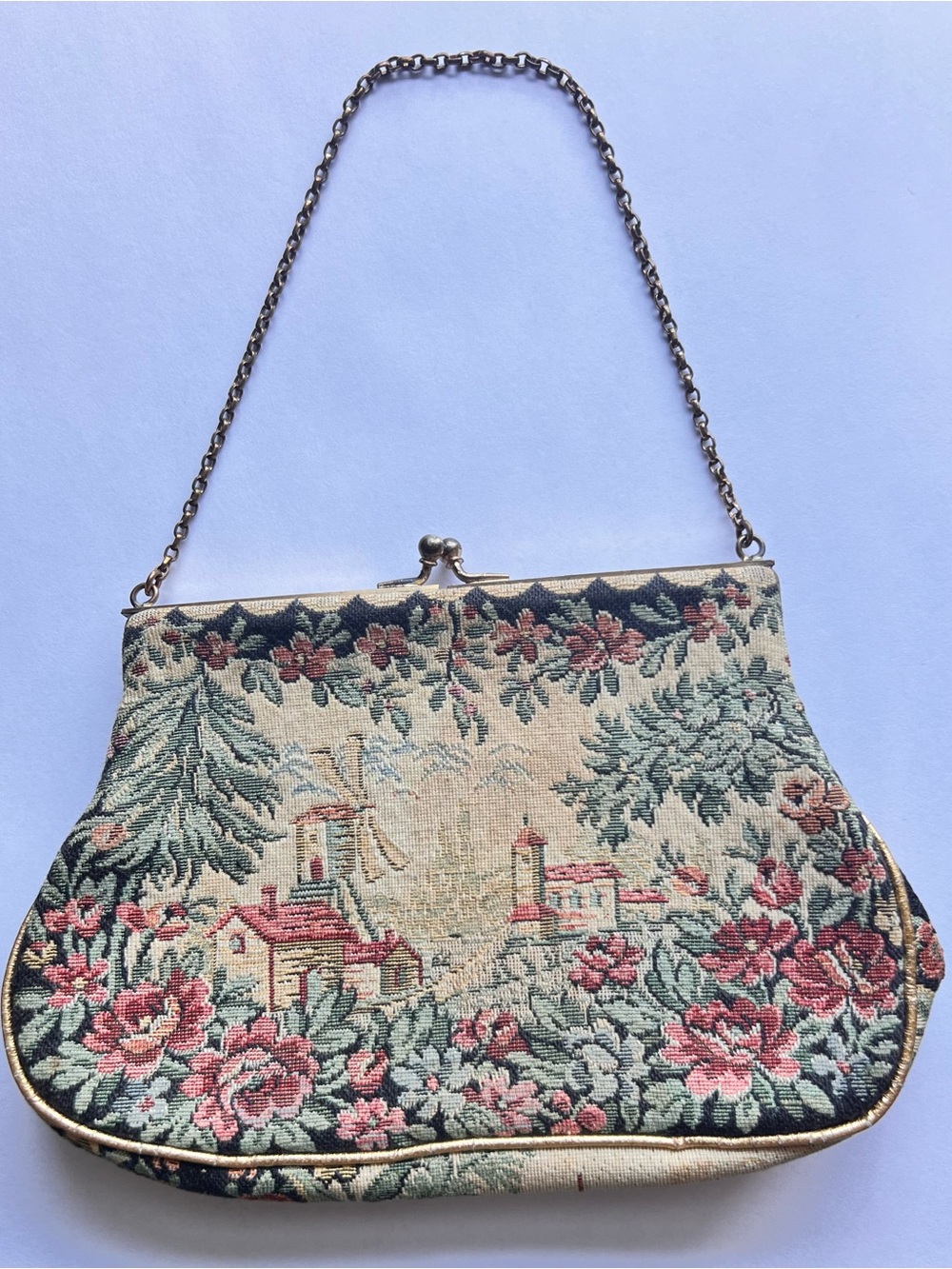 Jolles Original |Mid Century Petit Point 30’s-40’s Vintage Floral Tapestry Purse